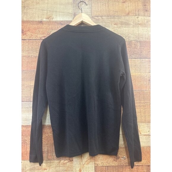 Kim Rogers Black Ribbed Long Sleeve Sweater S Womens Pullover - Picture 4 of 5